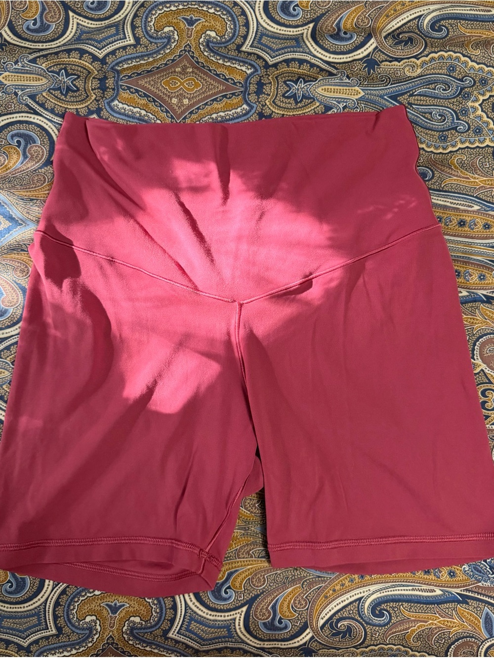 aerie High-Rise Bike Shorts in Berry size large